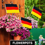 Load image into Gallery viewer, G128 24 Pack Handheld Germany German Stick Flags 12x18 In Printed 150D Polyester, Country Flag, Solid Wooden Stick, Spear Gold Tip