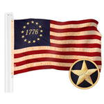 Load image into Gallery viewer, Combo Pack American USA Tea Stained Flag 2.5x4 Ft and 1776 Tea Stained Flag