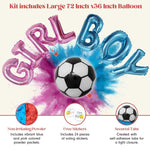 Load image into Gallery viewer, Gender Reveal Soccer Kit with Large 72 inch Balloons and Stickers Soccer