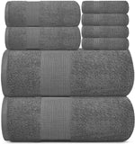 Load image into Gallery viewer, Resort Collection Soft Bath Towel Set of 8 Pcs Hotel Plush Cotton Smoke Grey