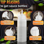 Load image into Gallery viewer, 10 Pack Plastic Condiment Squeeze Bottles 12 oz Refillable Squirt Bottles with Narrow Tip Leak Resistant Great for Oil Sauces Ketchup Mayonnaise Syrup Dressing BBQ Grilling & Catering Use