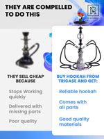 Load image into Gallery viewer, Black Portable 4 HOSE Hookah set with everything Hookah Set 4 Hose Hookah