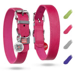 Load image into Gallery viewer, Pink Long Lasting Leather Dog Collar for Large Dogs Adjustable 1520 inch Neck