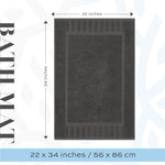 Load image into Gallery viewer, Luxury Bath Mat Floor Towel Set 2 Pack Cotton Hotel Spa Bathtub Mats Dark Gray