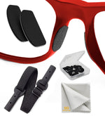 Load image into Gallery viewer, Glasses Nose Grips Non Slip Eyeglass Nose Pads Anti Slip 1 mm 6 Pairs Nose Bridge Pads for Glasses Silicone Glasses Nose Pad (Black Pads & Black Glasses Strap)