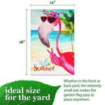 Load image into Gallery viewer, Garden Flag Hello Summer Peace Sign Flamingo 12x18 Inch Summer Printed Blockout