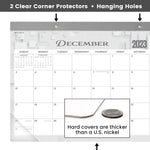 Load image into Gallery viewer, Desk Calendar 2024 17x12 Wall Calendar Thick Paper & Notes Section Runs from December 2023 December 2024 (Gray)