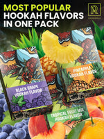 Load image into Gallery viewer, Sweet & Sour Hookah Flavors Set 3 x 50g non tobacco hookah flavor for your Hookah Bowl (Black grape Tropical fruit mix Pineapple) Hookah Bundle Pack of 3 Try these Tobacco Free Shisha