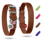 Load image into Gallery viewer, Leather Dog Collar XSmall Dogs 8–11 in Neck x 0.5 in Wide