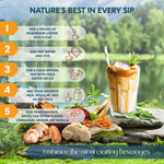Load image into Gallery viewer, Instant Mushroom Coffee – 45 Servings Arabica Coffee with 9 in 1 Adaptogenic Mushroom Powder Blend: Lion’s Mane Turkey Tail Reishi & More Energy Boost Anti Stress Immune Support Low Caffeine No Added Sugars