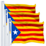 Load image into Gallery viewer, 3 Pack Blue Estelada Catalan Flag 3x5 feet Printed 150D Indoor Outdoor Vibrant