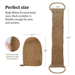 Load image into Gallery viewer, Natural Back Scrubber for Shower for Men and Women Set of 2 Hemp Exfoliating Body Scrubbers Long Back Washer Sleeve & Bath Scrub Mitten for Deep Cleaning & Skin Relax