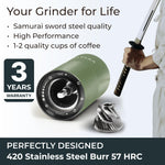 Load image into Gallery viewer, Manual Coffee Grinder Stainless Steel Conical Burr Grinder with Adjustable Setting Double Bearing Hand Espresso Grinder Perfect for Home Office and Camping