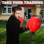 Load image into Gallery viewer, Punching Bag with Stand Height Adjustable Reflex Boxing Bag with Stand & Gloves Spring Mounted for Fast Rebound Sturdy Fillable Base for Stability Boxing Equipment for Training at Home