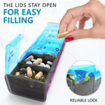 Load image into Gallery viewer, Extra Large Pill Organizer Black XXL Pill Box 7 Day Weekly Pill Box with AM PM