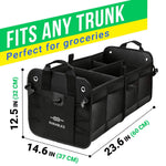 Load image into Gallery viewer, Trunk Organizer with Covering Net Attachable Non Slip Pads and Stainless Hooks Black