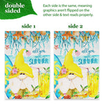 Load image into Gallery viewer, Combo Pack: Garden Flag Stand Black 36 in x 16 in & Garden Flag Summer Decoration All You Need is Summer Gnome 12x18 DoubleSided Blockout Fabric