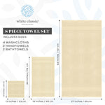Load image into Gallery viewer, Luxury Beige Bath Towel Set 8 Pcs Combed Cotton Hotel Quality Absorbent Beige