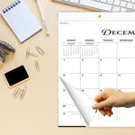 Load image into Gallery viewer, Desk Calendar 2024 17x12 Wall Calendar Thick Paper & Notes Section Runs from December 2023 December 2024 (Black)