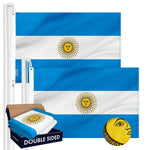 Load image into Gallery viewer, Argentina Argentianian Flag 3x5 Ft 2Pack Doublesided Embroidered Polyester By G128