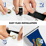 Load image into Gallery viewer, G128 Combo Pack: 6 Ft Tangle Free Aluminum Spinning Flagpole (Black) & Idaho ID State Flag 3x5 Ft, LiteWeave Pro Series Printed 300D Polyester Pole with Flag Included