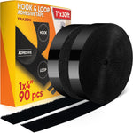 Load image into Gallery viewer, Hook and Loop Tape Roll with Heavy Duty Adhesive Industrial Strength 1 in x30 ft