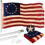 Load image into Gallery viewer, Combo Pack 6 Ft Tangle Free Aluminum Spinning Flagpole and Flag 3x5 Ft Betsy