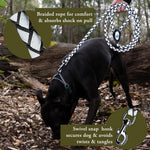 Load image into Gallery viewer, Reflective Dog Leash. Heavy Duty and Durable for Large and Medium Breeds. 6 Ft Long Rope Tangle Free Braided Leash with Comfortable Handle (Black)