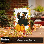 Load image into Gallery viewer, G128 Combo Pack: Garden Flag Stand Black 36x16 Inch & Garden Flag Pilgrim Turkey with Pumpkin 12x18 Inch
