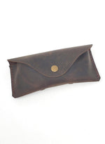 Load image into Gallery viewer, Leather Eyeglass Case Glasses Sunglass Case Genuine Leather with Snap Closure