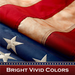 Load image into Gallery viewer, 2 Pack: American USA TeaStained Flag 3x5 Ft ToughWeave Pro Series Pole Sleeve Embroidered 420D Polyester Embroidered Stars