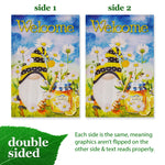 Load image into Gallery viewer, Garden Flag Welcome Bee Gnome with Honey 12x18 inch Blockout Fabric Double Sided