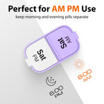 Load image into Gallery viewer, Extra Large Pill Organizer Purple white 2 Times A Day Big Pill Box 7 Day Am Pm