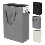 Load image into Gallery viewer, Slim Laundry Hamper With Handles Collapsible Laundry Basket Thin Dirty Clothes Basket Narrow Laundry Bag Foldable Dirty Cloth Hamper 45L (21 inchesGrey)
