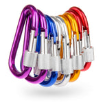 Load image into Gallery viewer, Revel Kid Carabiner Clip Set of 10 Locking Multicolor D Shape 3 inch Clips