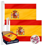 Load image into Gallery viewer, Spain Spanish Flag 3x5 Ft 2Pack Doublesided Embroidered Polyester By G128