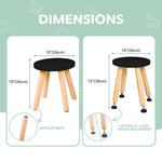 Load image into Gallery viewer, Wooden Step Stool for Kids and Toddlers – Set of 2 – Black – Extendable Legs Kids Chair – Sensory Table Seat – Children's Round Sitting Furniture with Leveling Feet and Anti Slip Pads
