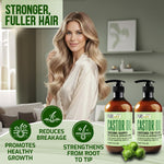 Load image into Gallery viewer, Castor Oil Shampoo and Conditioner Set 16 Fl Oz Set of 2 Sulfate Free Volume Thickening Products for Fine Thinning Hair Anti Breakage and Volumizing Thick Professional Salon Formula