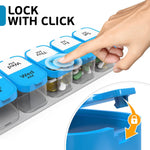 Load image into Gallery viewer, Extra Large Pill Organizer XL Daily Pill Box 7 Day Am Pm Pill Case Transparent