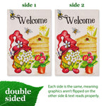 Load image into Gallery viewer, Garden Flag Welcome Gnome with Flowers 12x18 Blockout Fabric
