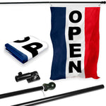 Load image into Gallery viewer, Combo Pack 6 Ft Tangle Free Spinning Flagpole Black)Open Vertial Flag 3x5 ft