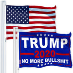 Load image into Gallery viewer, G128 Combo Pack: USA American Flag 3x5 Ft 150D Printed Stars & Trump No More Bullshit 3x5 Ft 150D Printed
