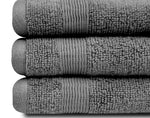 Load image into Gallery viewer, 12 Pack Smoke Grey Resort Collection Soft Washcloth Face Body Towel Set 12x12 in