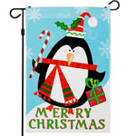 Load image into Gallery viewer, G128 Christmas Garden Flag, Christmas and Winter Themed Decorations Merry Christmas Penguin with Candy Cane, 12x18 Inch Printed 150D Polyester Rustic Holiday Seasonal Outdoor Flag
