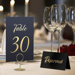 Load image into Gallery viewer, Black Table Numbers 1 30 for Wedding Reception with Gold Foil Table Number Cards 4x6 with Head & Gift Table Restaurant Table Numbers Wedding Numbers for Tables Card Stock Wedding Table Numbers
