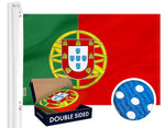 Load image into Gallery viewer, G128 Portugal (Portuguese) Flag 3x5 feet Double Sided Embroidered 210D Indoor/Outdoor, Brass Grommets, Heavy Duty Polyester