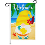 Load image into Gallery viewer, Garden Flag Welcome Gnome at Beach with Pineapple 12x18 inch Blockout Fabric