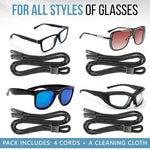Load image into Gallery viewer, Eyeglasses String Holder Strap Glasses Cords 4 Pcs Black Adjustable 27 inch Long