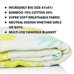 Load image into Gallery viewer, Muslin Swaddle Blanket Large 47 x47 Pineapple Print Super Soft Breathable Bamboo Cotton for Newborn Infant Baby Receiving Swaddling Blanket Wrap Boys Girls