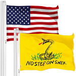 Load image into Gallery viewer, Combo Pack: USA American Flag & No Step On Snek Flag 3x5 FT Printed 150D Polyester